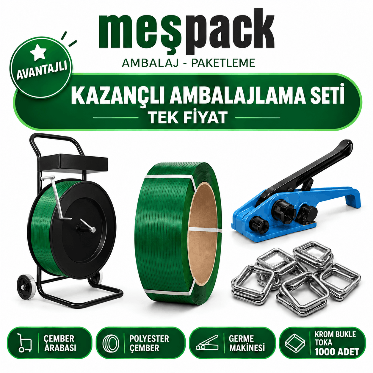 Kazançlı 12'lik Polyester Çember Kullanım Seti